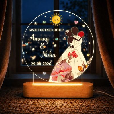 Personalized Couple LED Photo Lamp, Custom Name & Date Acrylic Night Light, Romantic Anniversary & Birthday Gift for Husband Wife, Boyfriend Girlfriend, Couple Bedroom Decor